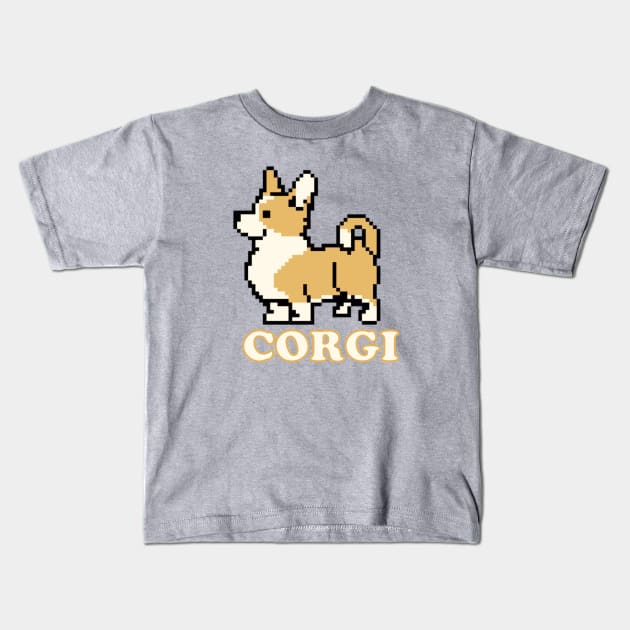Perfectly Pixel Art Corgi Puppy Dog for Corgi Lovers Kids T-Shirt by Contentarama